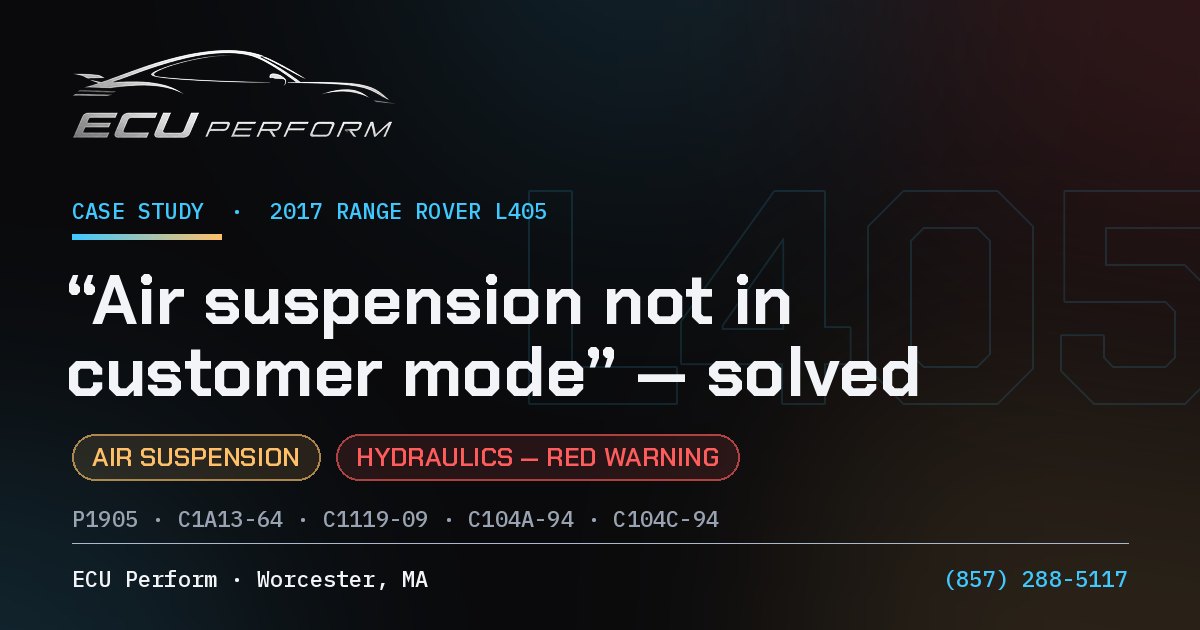 Air Hosing Rang Rover Range Rover L405 “Air Suspension Not in Customer Mode” Fix — Case Study ...